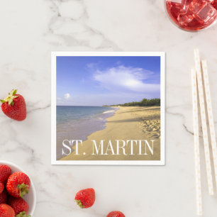 Serviette En Papier Baie Longue Long Bay Beach, St. Martin