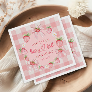 Serviette En Papier Baie Premier Cute 1er Anniversaire Fraise
