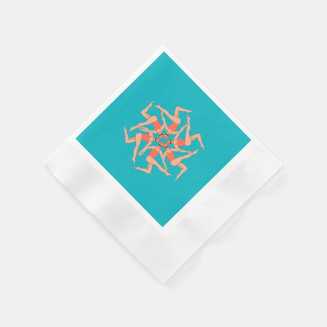 Serviette En Papier Baigneurs - Baignade synchronisée (Coin)