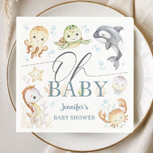 Serviette En Papier Bain de bébé sous l'océan neutre pour garçon ou fi