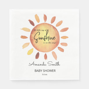Serviette En Papier Bain de couleur Happy Yellow Sun Baby Shower