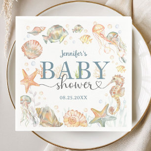 Serviette En Papier Bain de Mer pour Bébé Fête Prénatale Mixte