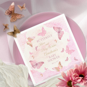 Serviette En Papier Baisers à papillon et voeux de bébé Baby shower fi