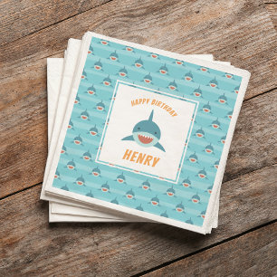 Serviette En Papier Bait de requin Fête d'anniversaire personnalisée