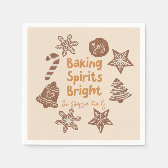 Serviette En Papier Baking Spiritueux Bright Christmas Cookie Jaune (Devant)