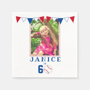 Serviette En Papier Bal de baseball drapeaux 60e anniversaire de fête 