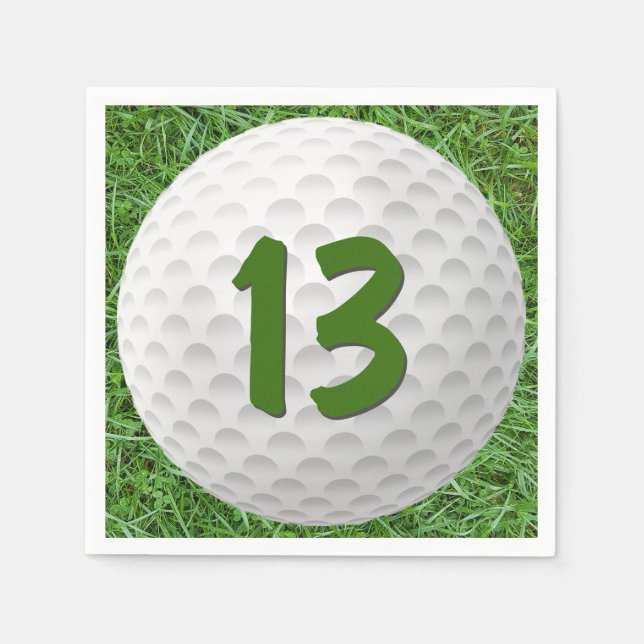 Serviette En Papier Bal de golf 13e Anniversaire serviettes (Devant)