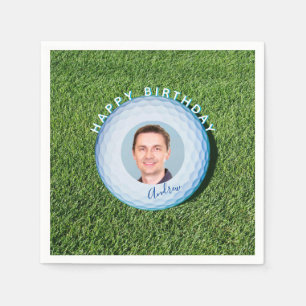 Serviette En Papier Bal de golf Signé photo Anniversaire