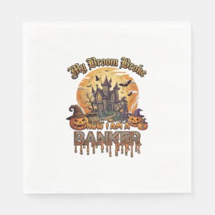 Serviette En Papier Balai Banquier Cassé Maison Hantée Halloween Sorci