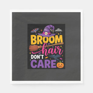 Serviette En Papier Balai d'Halloween Citation de Sorcière Cheveux N'i