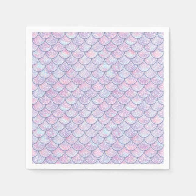 Serviette En Papier Balances de sirène magique fête d'anniversaire (Devant)