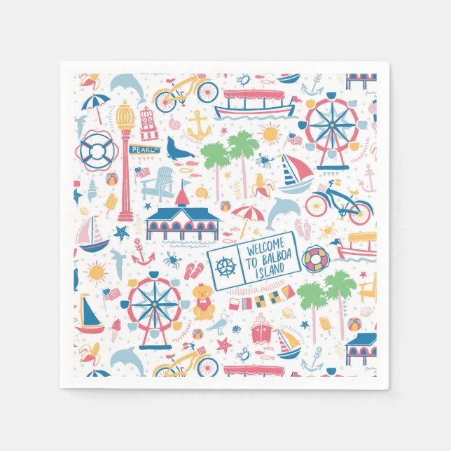 Serviette En Papier Balboa Island Cocktail serviettes (Devant)