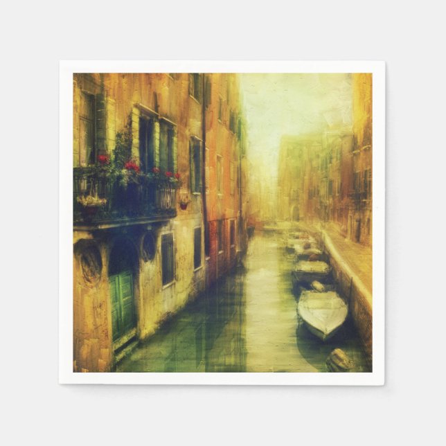 Serviette En Papier Balcon du Canal de Venise (Devant)