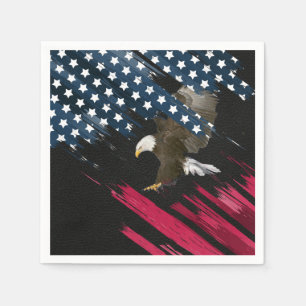 Serviette En Papier Bald Eagle dans le drapeau américain Abstrait