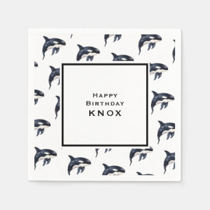 Serviette En Papier Baleine fête d'anniversaire