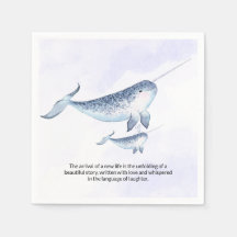 Baleine Nautique Mer Bleu Océan Baby shower servie