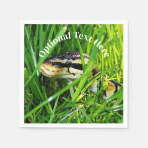 Serviette En Papier Ball Python serpent dans l'herbe