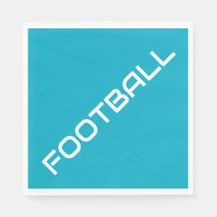 Serviette En Papier BALLE DE FOOTBALL Blanc Texte bleu azur Arrière - 