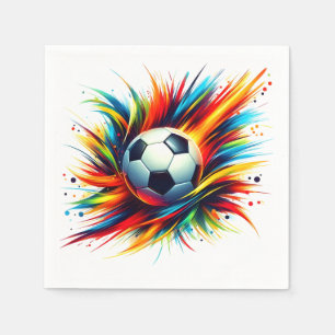 Serviette En Papier Balle de football Splash Futuriste Football Abstra