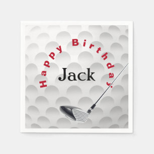 Serviette En Papier Balle de golf et club pour anniversaire