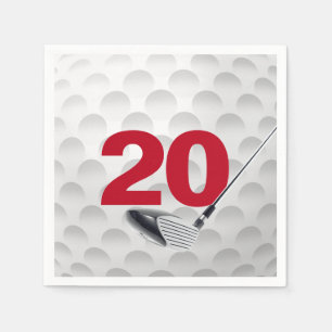 Serviette En Papier Balle de golf pour 20e anniversaire