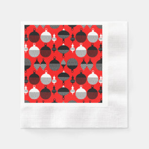 Serviette En Papier Balle Décorative De Noël Rouge Et Noir