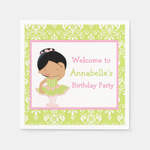 Serviette En Papier Ballerina afro-américaine mignonne anniversaire
