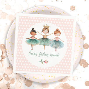 Serviette En Papier Ballerina Ballet fille d'anniversaire