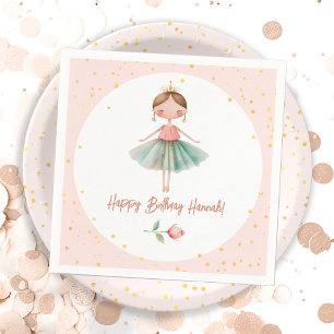 Serviette En Papier Ballerina Ballet rose Anniversaire