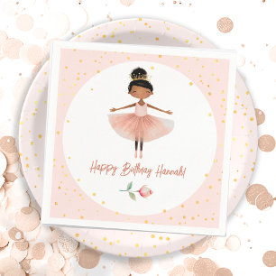 Serviette En Papier Ballerina Ballet rose fille d'anniversaire
