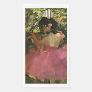 Serviette En Papier Ballerinas en rose par Edgar Degas