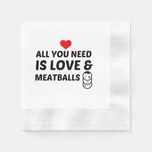 SERVIETTE EN PAPIER BALLES DE VIANDE ET AMOUR