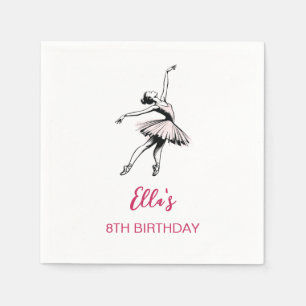 Serviette En Papier Ballet Ballerina Fille de fête d'anniversaire