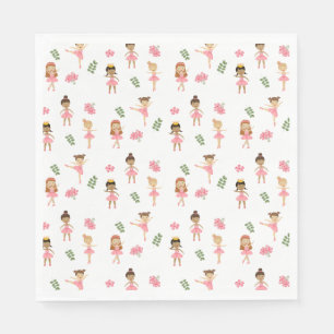 Serviette En Papier Ballet Pink Ballerinas Motif dansant