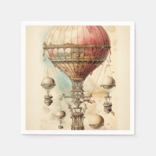 Serviette En Papier Ballon à air chaud à vapeur vintage (4)