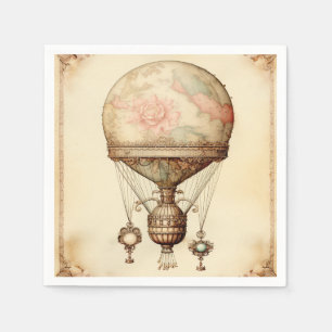 Serviette En Papier Ballon vintage vapeur à air chaud Floral