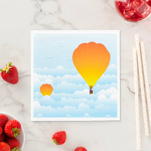 Serviette En Papier Ballons À Air Chaud Dans Les Nuages Serviettes