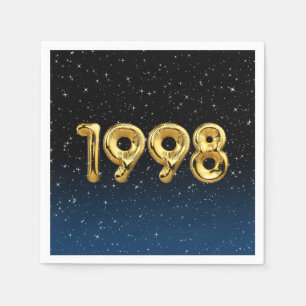 Serviette En Papier Ballons Anniversaire 1998 Dans Les Étoiles