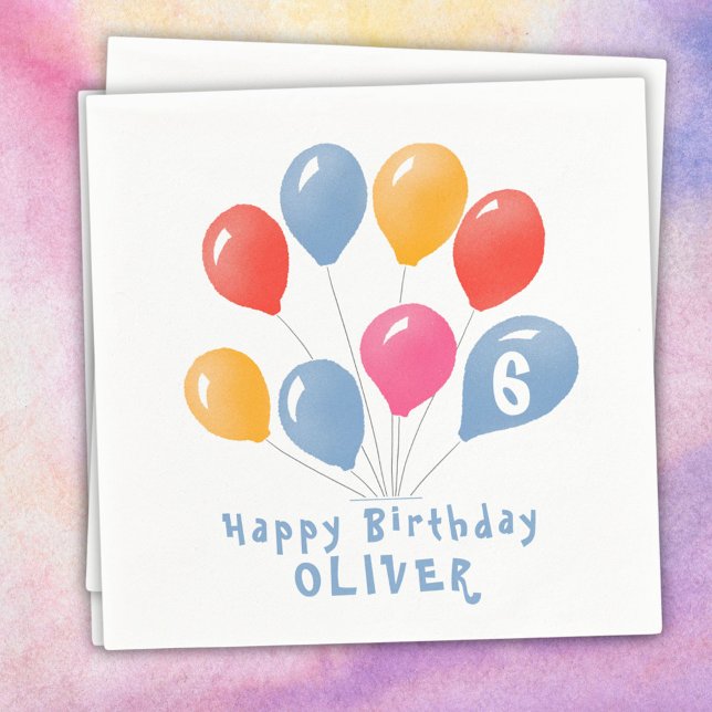 Serviette En Papier Ballons bleus rouges colorés mignons Anniversaire  (Créateur téléchargé)