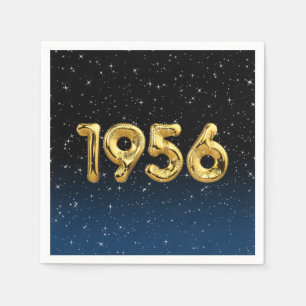 Serviette En Papier Ballons D'Anniversaire 1956 En Étoiles