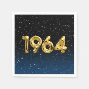 Serviette En Papier Ballons D'Anniversaire 1964 En Étoiles