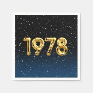 Serviette En Papier Ballons d'anniversaire 1978 Dans les étoiles