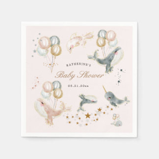 Serviette En Papier ballons de baleines magiques étoiles baby shower