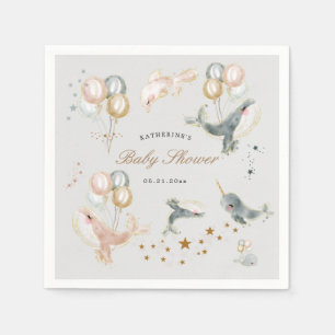 Serviette En Papier ballons de baleines magiques étoiles baby shower