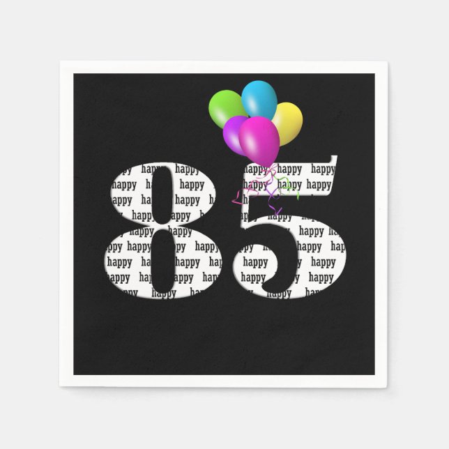Serviette En Papier Ballons de fête du 85e anniversaire (Devant)