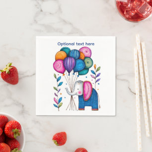 SERVIETTE EN PAPIER BALLONS D'ÉLÉPHANT WHIMSIQUES