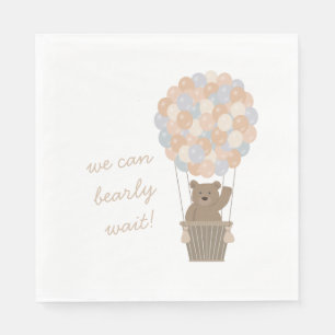 Serviette En Papier Ballons d'ours Baby shower neutre genre Bienvenue