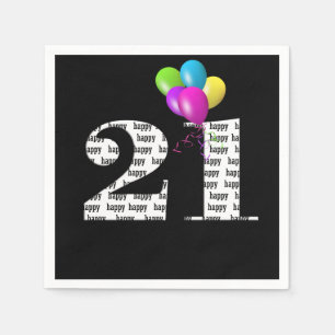Serviette En Papier ballons pour fête d'anniversaire 21 ans