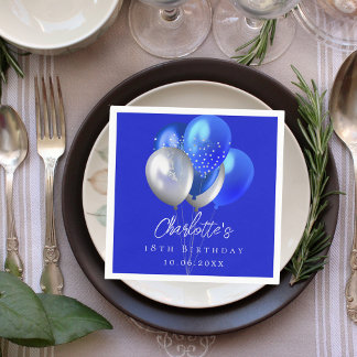Serviette En Papier Ballons royaux bleus