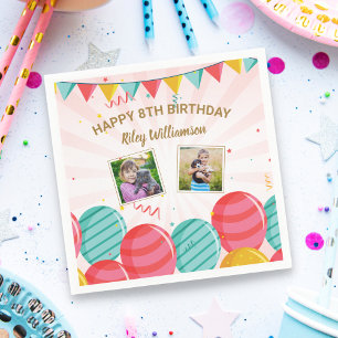 Serviette En Papier Balloon d'anniversaire Or rose Confetti Photos N'i